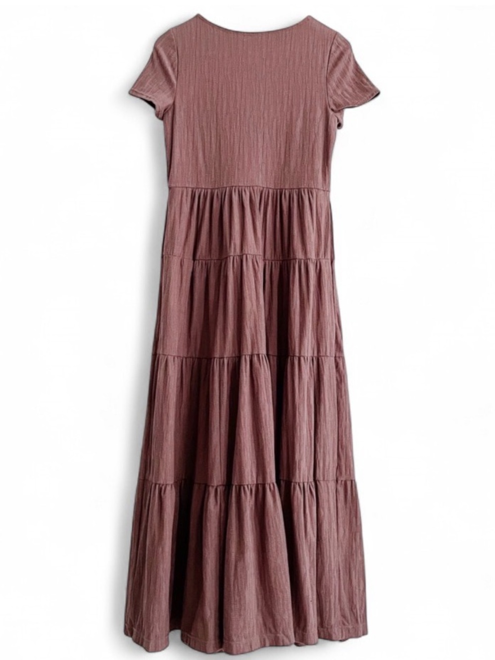 Anthropologie Maeve Gillian Tiered Maxi Dress Size M Taupe Boho Peasant Cottage - Picture 2 of 7